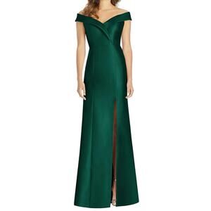 Alfred Sung Off-the-Shoulder Cuff Trumpet Gown Dress 8